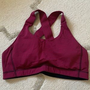 Lululemon Striped All Sport Bra in Size 12